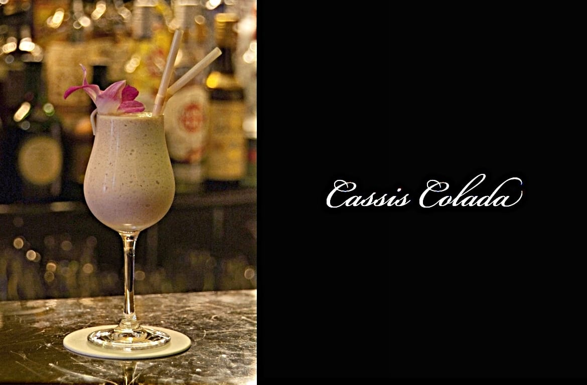 Cassis Coladaカクテル完成画像